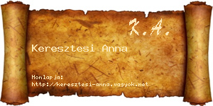 Keresztesi Anna névjegykártya